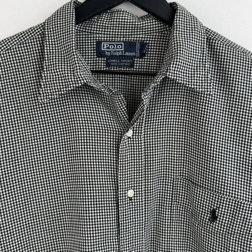 Polo Ralph Lauren Lowell Sport Button Up Shirt Mens XL Blue Plaid Long Sleeve